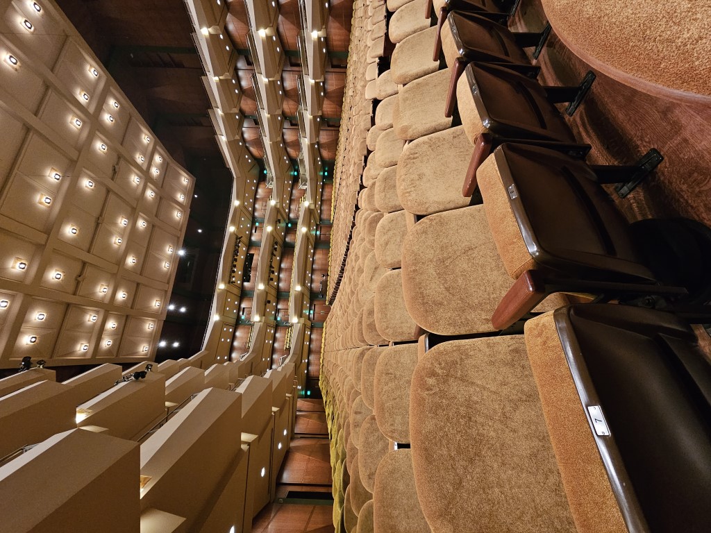Stage left view of Benaroya Hall, showcasing newly upholstered seating by Fabric Showcase 